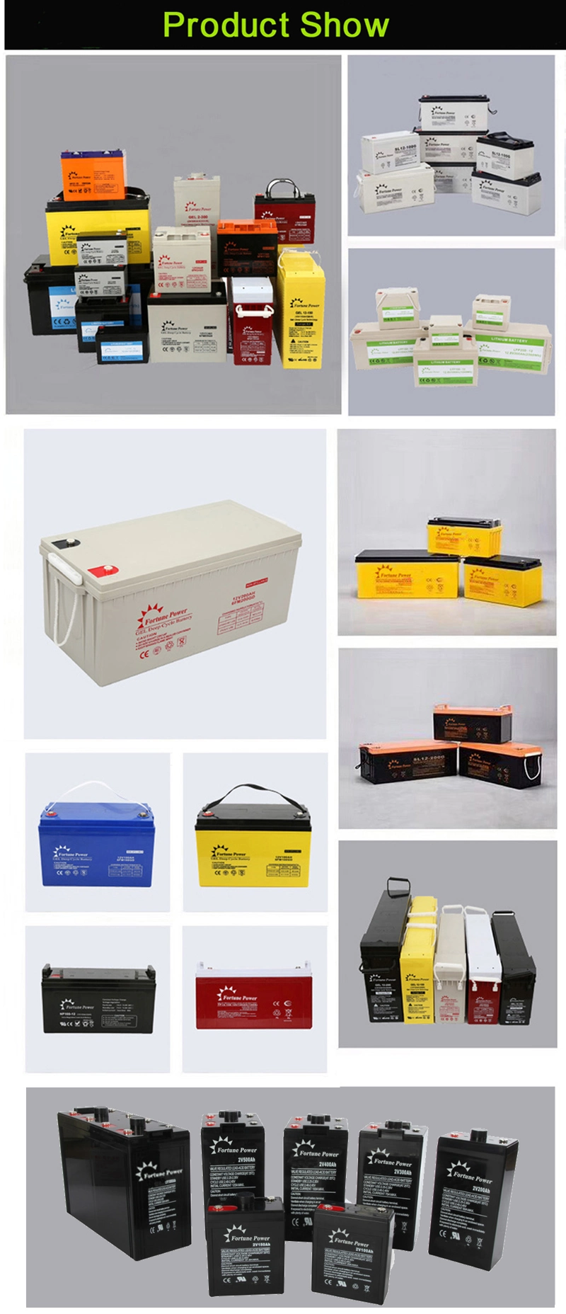 Luxury Battery Deep Cycle Gel Battery Made in China 12V200ah