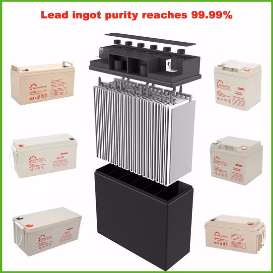 Batería de ciclo profundo de 10 años de vida laboral 12V200ah AMP