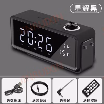 Altavoz de mesa y escritorio de moda 2019 con reloj de calendario y alarma dual Altavoz de radio FM Semana de carga USB dual y pantalla de temperatura